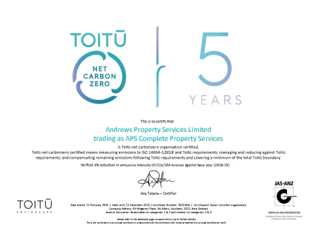 Certificate 2022364J Andrews Property Services Net CZ Org